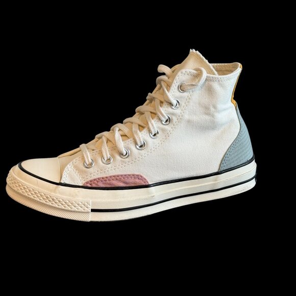 Converse Chuck 70 Color Block in Nice Looking Egret/Tidepool Grey/Yellow M8/W10 - Picture 3 of 11